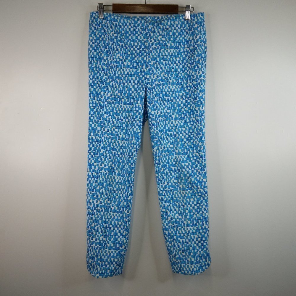 Soft Surroundings Blue and White Pull On Ankle Pants  Size PM